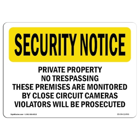 OSHA SECURITY NOTICE, 10 Height, 14 Width, Decal